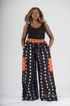 Tolu Adire Cargo Trouser |  Black and Blue  Pattern
