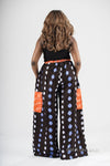 Tolu Adire Cargo Trouser |  Black and Blue  Pattern