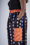 Tolu Adire Cargo Trouser |  Black and Blue  Pattern