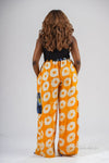 Titi Adire Cargo Trouser | Yellow and White Pattern