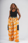 Titi Adire Cargo Trouser | Yellow and White Pattern