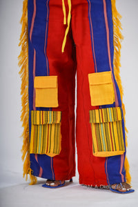 Tiwa Aso oke Cargo Trouser | Multi Color