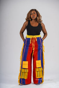 Tiwa Aso oke Cargo Trouser | Multi Color