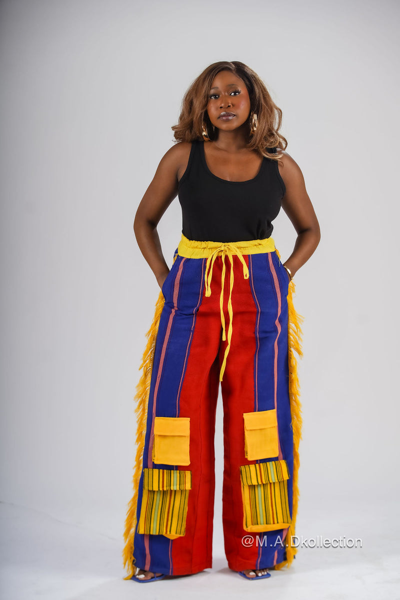Tiwa Aso oke Cargo Trouser | Multi Color