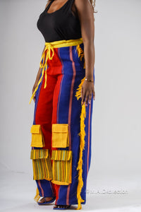 Tiwa Aso oke Cargo Trouser | Multi Color