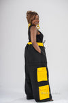 Banu Cargo Trouser | Black and Yellow