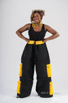 Banu Cargo Trouser | Black and Yellow