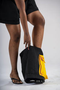 Banu Cargo Trouser | Black and Yellow