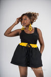 Banu Cargo Trouser | Black and Yellow