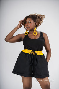 Banu Cargo Trouser | Black and Yellow