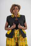 Temi Asooke Top | Black and Yellow Pattern