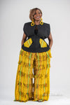 Temi Asooke Top | Black and Yellow Pattern