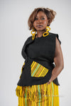 Temi Asooke Top | Black and Yellow Pattern