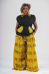 Temi Asooke Top | Black and Yellow Pattern