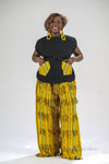 Temi Asooke Top | Black and Yellow Pattern