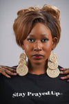 White Triple Circle Rattan Earring | African Rattan