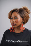 Orange Star Rattan Earring | African Rattan