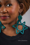 Green Star Rattan Earring | African Rattan