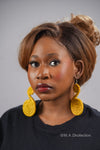 Yellow Double Circle Rattan Earring | African Rattan