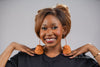 Orange Basket Rattan Earring | African Rattan