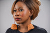 Orange Basket Rattan Earring | African Rattan