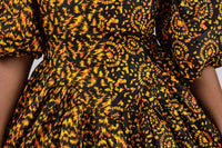 Risa Ankara Short flare Dress | Yellow African Print