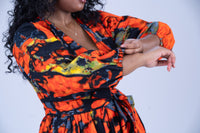 Ogechi Ankara Maxi Dress | Red Multicolor African Print