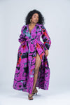 Odelia Ankara Maxi Dress | Purple African Print