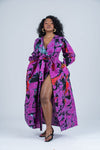 Odelia Ankara Maxi Dress | Purple African Print