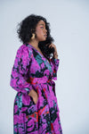 Odelia Ankara Maxi Dress | Purple African Print