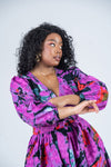 Odelia Ankara Maxi Dress | Purple African Print