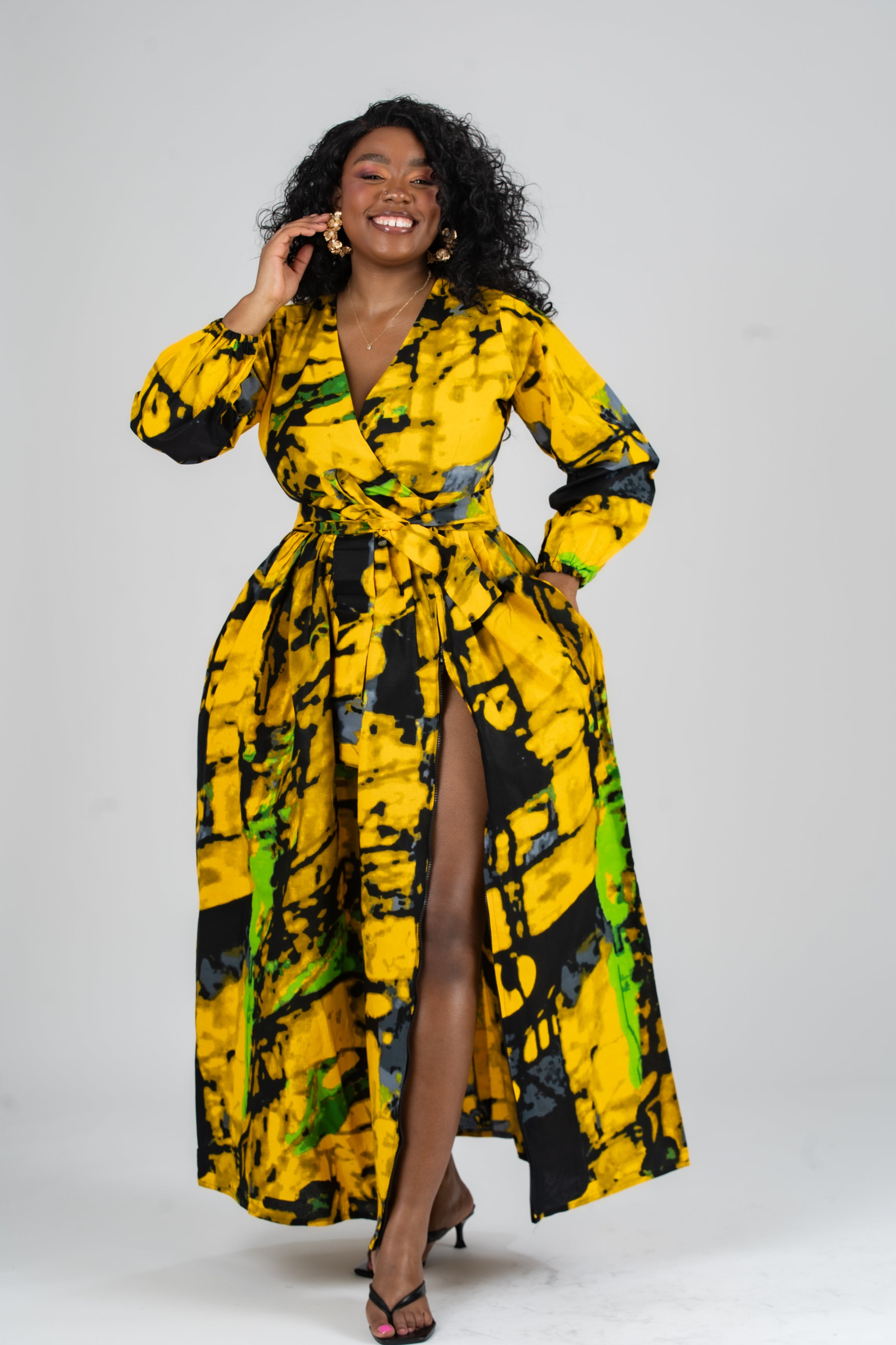 Didi Ankara Maxi Dress |Yellow African Floral Print M.A.DKollection Didi Ankara Maxi Dress |Yellow African Floral Print M.A.DKollection