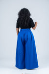Tisa High waisted Trouser | Blue African Print