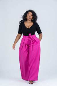 Tara High waisted Trouser | Pink African Print