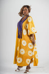 Erin Adire Kaftan Bubu| Yellow and White Adire