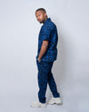 Femi Ankara Men Trouser | Blue and Black African Print