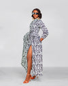 Alessia Ankara Maxi Dress | White and Black African Print