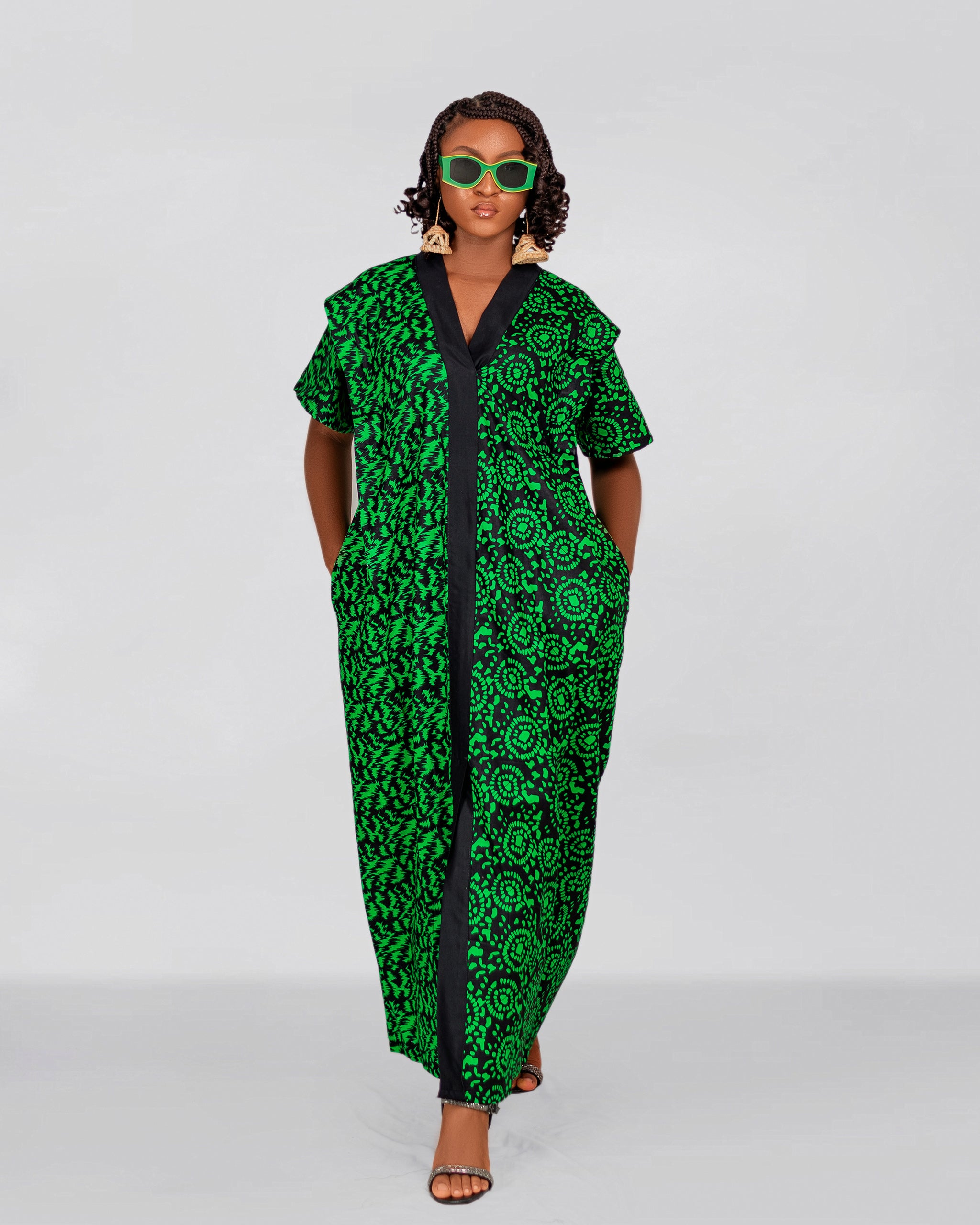 Bolu Ankara Bubu Dress | Green African Print M.A.DKollection Bolu Ankara Bubu Dress | Green African Print M.A.DKollection