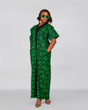 Bolu Ankara Bubu Dress | Green African Print