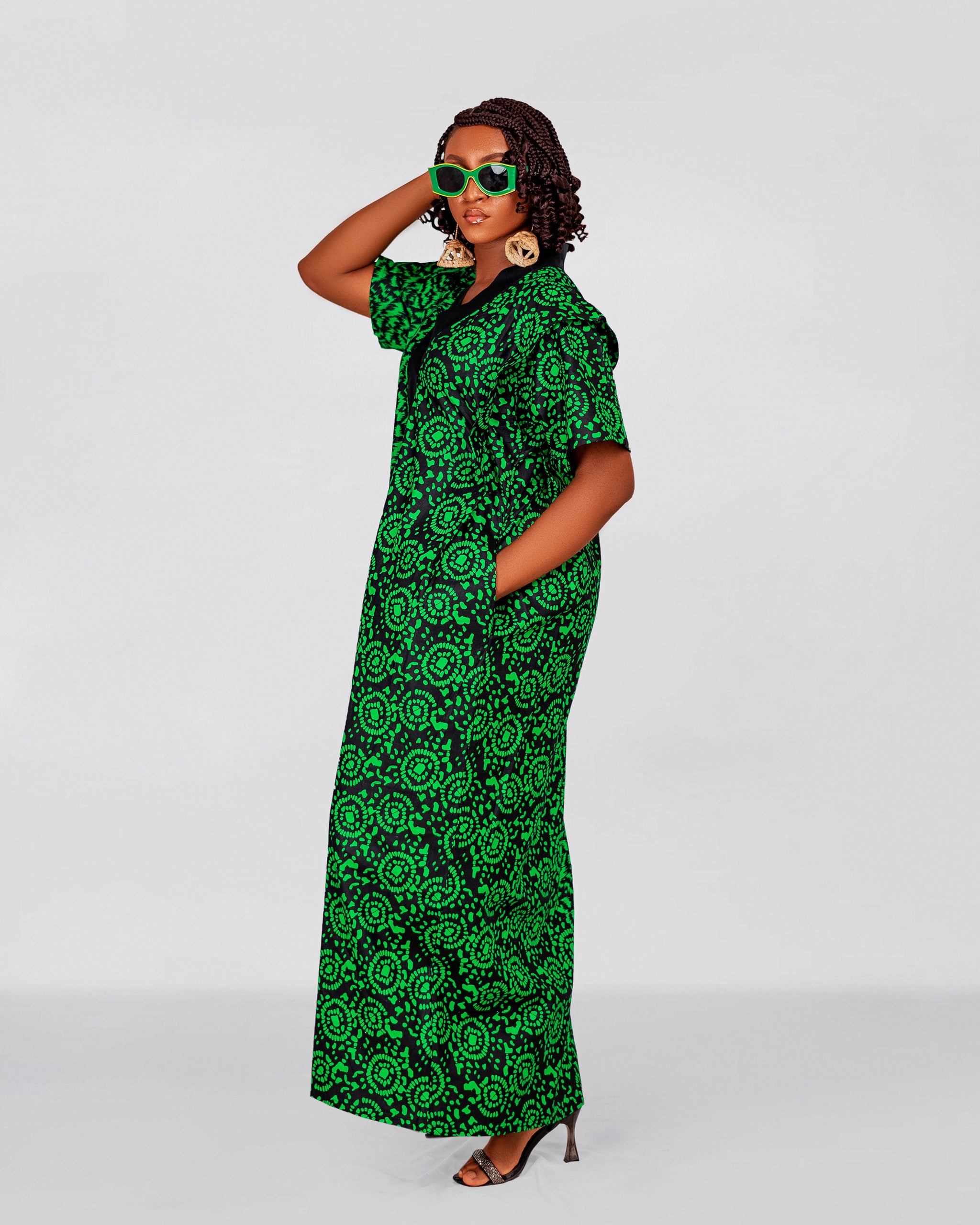Bolu Ankara Bubu Dress | Green African Print M.A.DKollection Bolu Ankara Bubu Dress | Green African Print M.A.DKollection