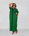 Bolu Ankara Bubu Dress | Green African Print