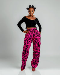 Jolene Ankara Cargo Trouser | Pink Print