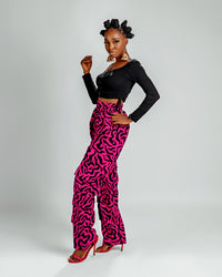 Jolene Ankara Cargo Trouser | Pink Print