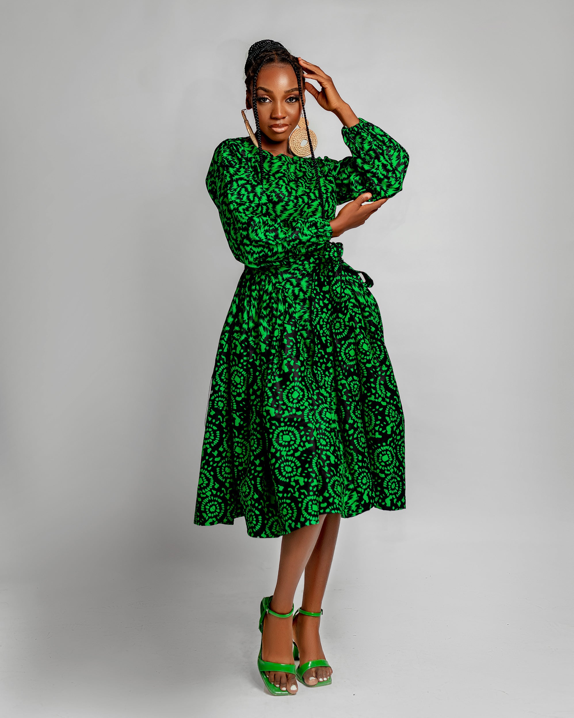 ankara midi dresses XIAOHUAGUA African Dresses for Women African Wax Print Dress Off Shoulder Puff Sleeve Ankara Midi Dress Vestidos at Amazon Women's Clothing store