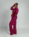 Jolene Long Sleeve Shirt |Pink and Black African Print