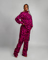 Jolene Long Sleeve Shirt |Pink and Black African Print