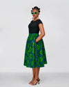 Ulisa Ankara Short Mini Skirt | Green African Print