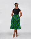Ulisa Ankara Short Mini Skirt | Green African Print
