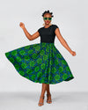 Ulisa Ankara Short Mini Skirt | Green African Print