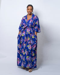 Gala Blue Floral Kimono Jacket